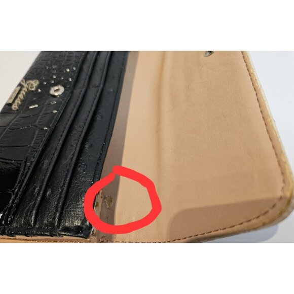 Y2K Vintage Guess Wallet Black Multi Pockets Snap Closure 8"x4" - Picture 5 of 14